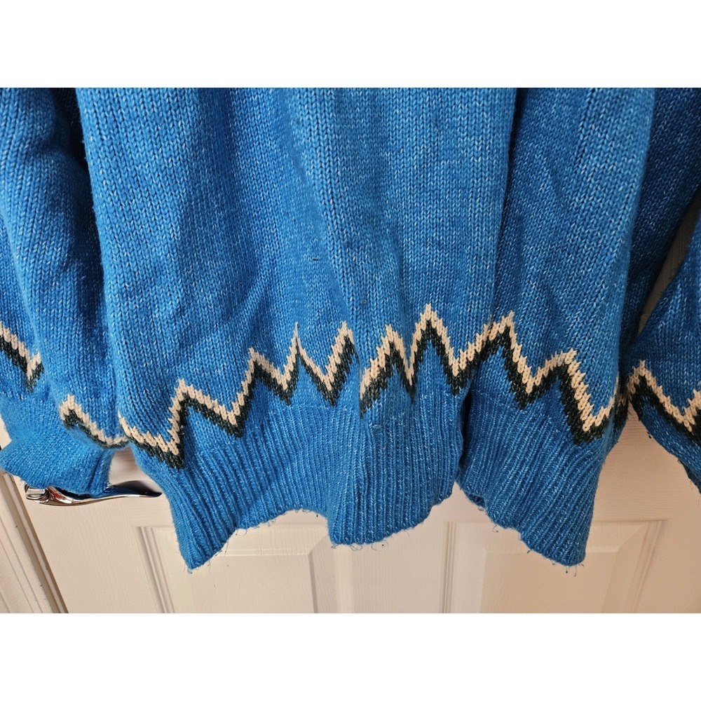 Who What Wear Turquoise and Black Fair Isle Knit Sweater Mock Neck, Plus 4X - Picture 3 of 7